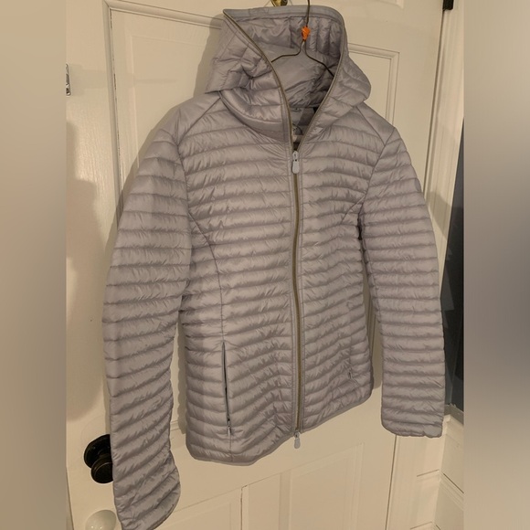 Save the Duck Puffer Jacket Women’s Light Gray Size 1 Small - Picture 2 of 8